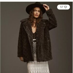 Anthropologie Dark Gray/Brown Teddy Jacket